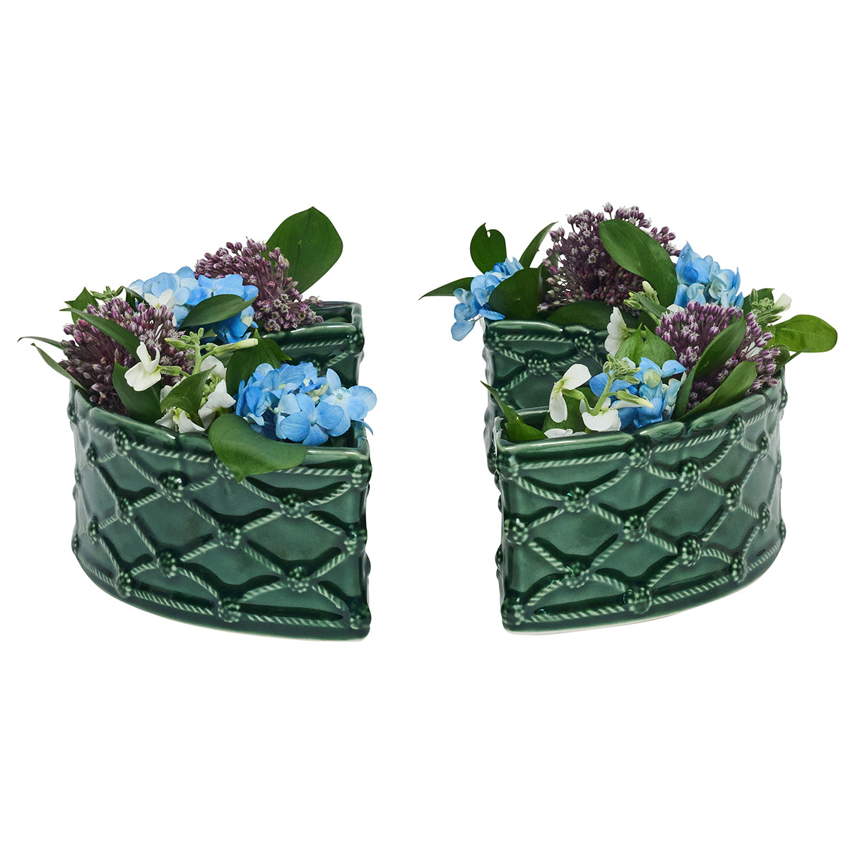 Berry & Thread Petite Parterre Garden Half Circle Vase Set/2 - Basil - Image 2