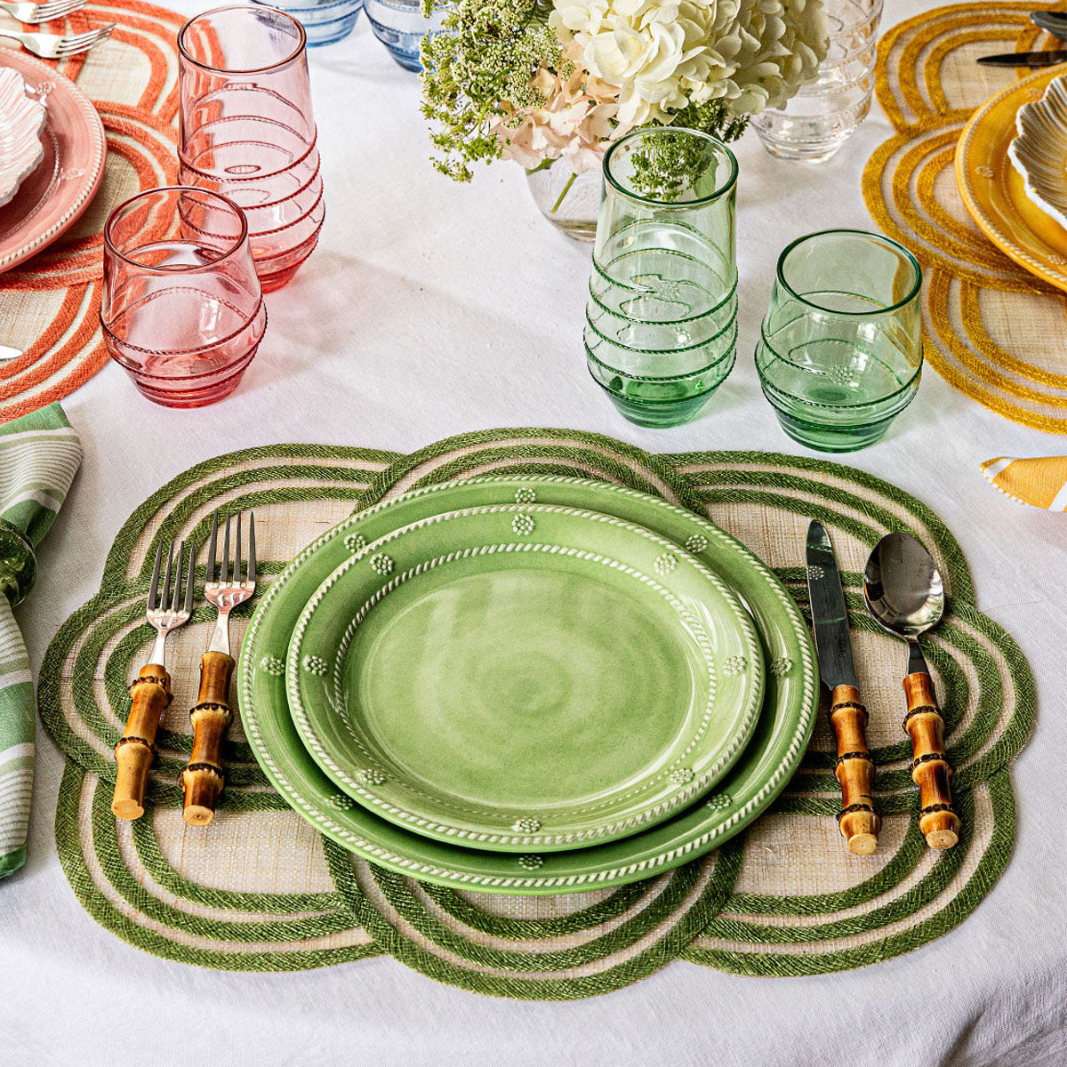 Berry & Thread Melamine Dinner Plate Set/4 - Seagrass - Image 4