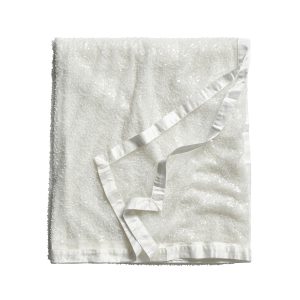 Beaded 60 x 130 Tablecloth – White
