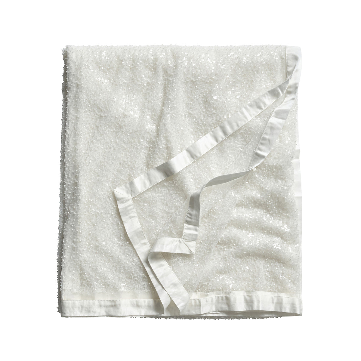 Beaded 60 x 130 Tablecloth – White