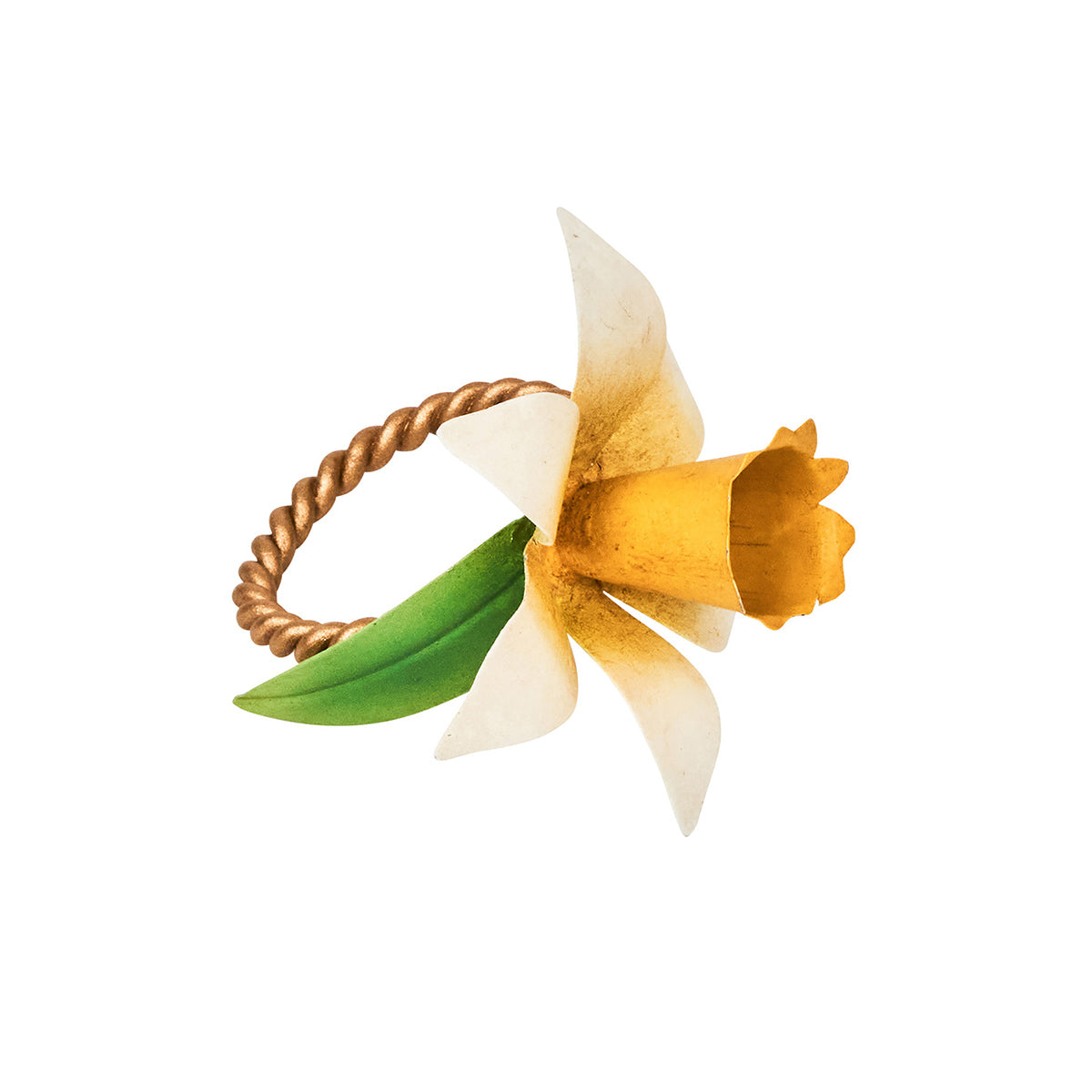 Meadow Walk Daffodil Napkin Ring. Set/4 - Yellow - Image 4