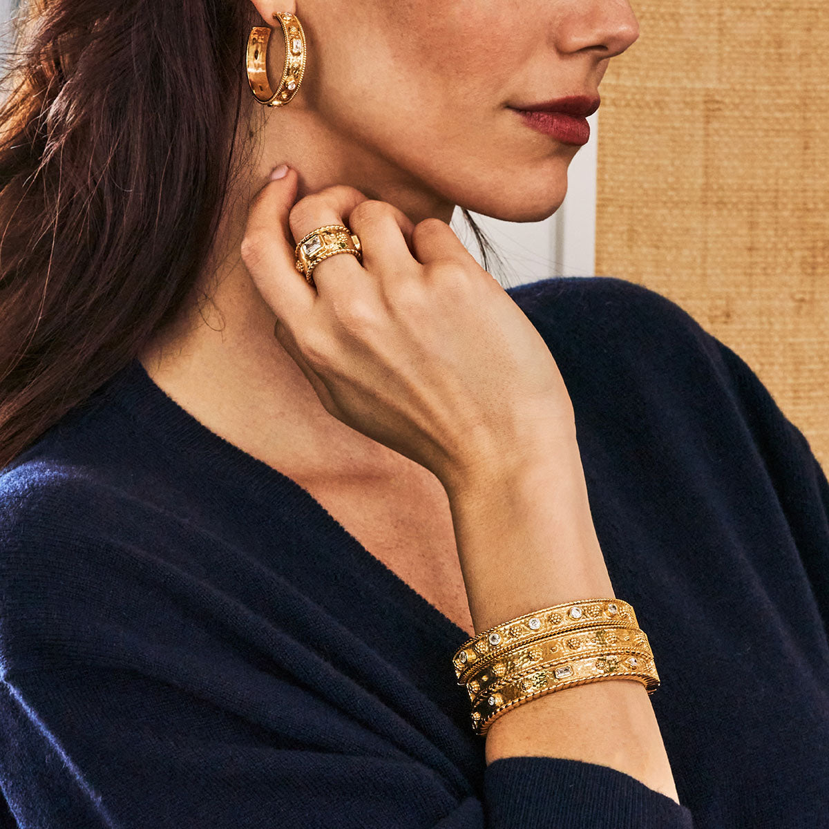 Berry Classic Hinged Bangle - Gold - Image 2