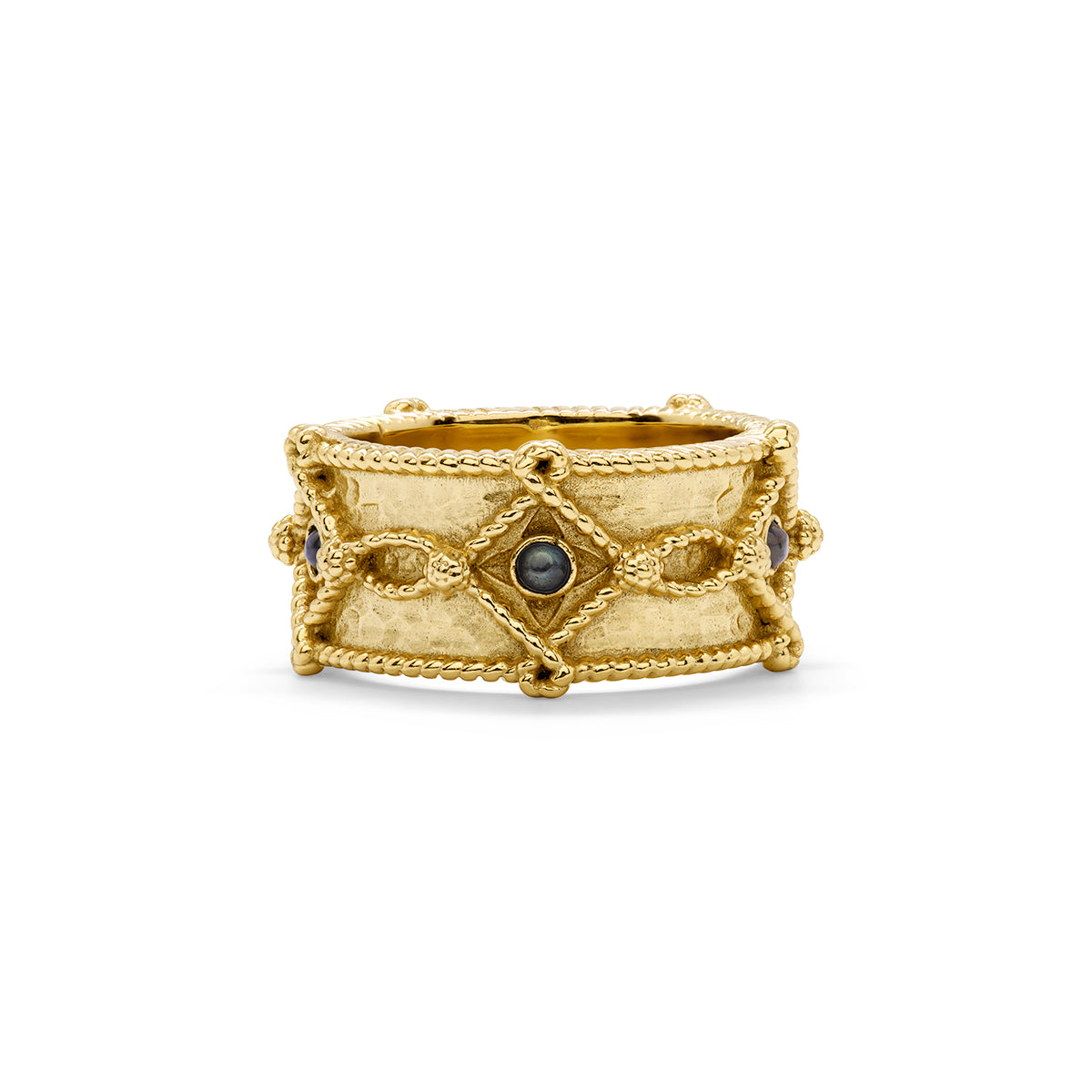 Victoria Ring Band - Gold/Blue Labradorite - Image 4