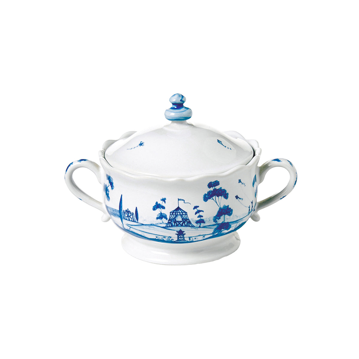 Country Estate Sugar Bowl with Lid- Delft Blue - Image 2