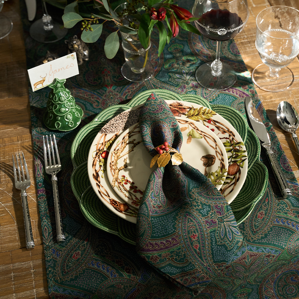 Paisley Napkin Set/4 - Evergreen - Image 6