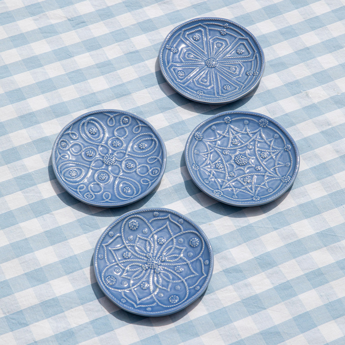 Jardins du Monde Side/Cocktail Plate Assorted Set/4 - Chambray - Image 4