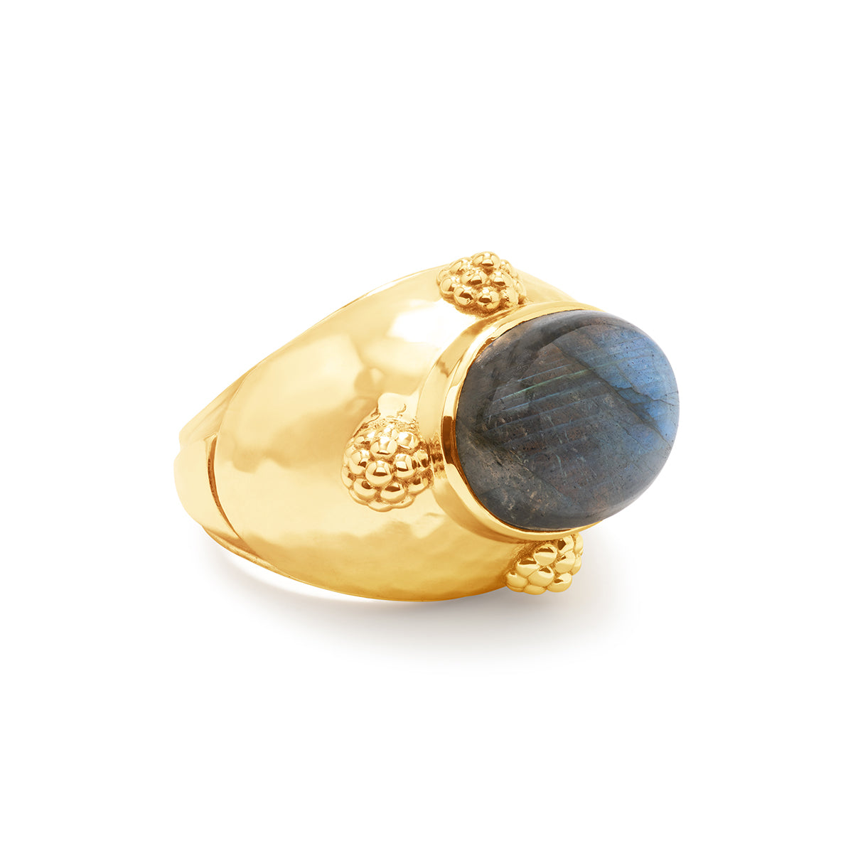 Cleopatra Oval Ring - Gold/Blue Labradorite - Image 4