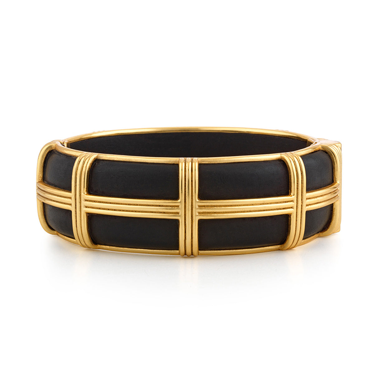 Gaia Hinged Bangle. S/M - Ebony
