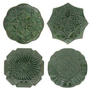 Jardins du Monde Dessert/Salad Plate Assorted Set/4 - Basil