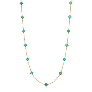 Berry Clover Double Sided Necklace. 34 - Turquoise