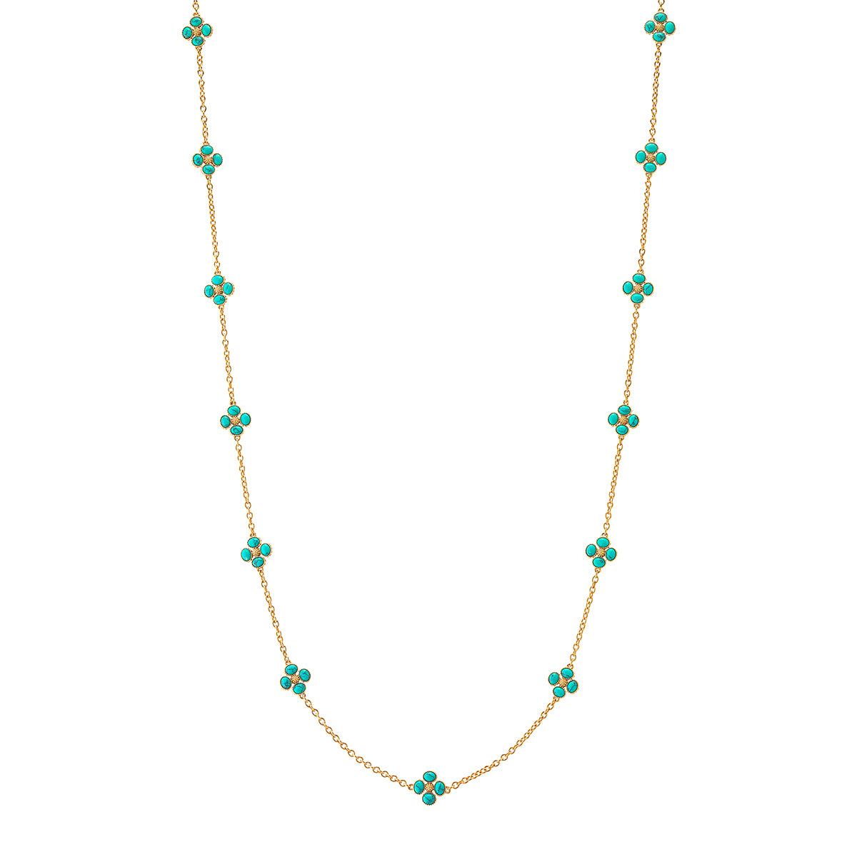 Berry Clover Double Sided Necklace. 34 - Turquoise