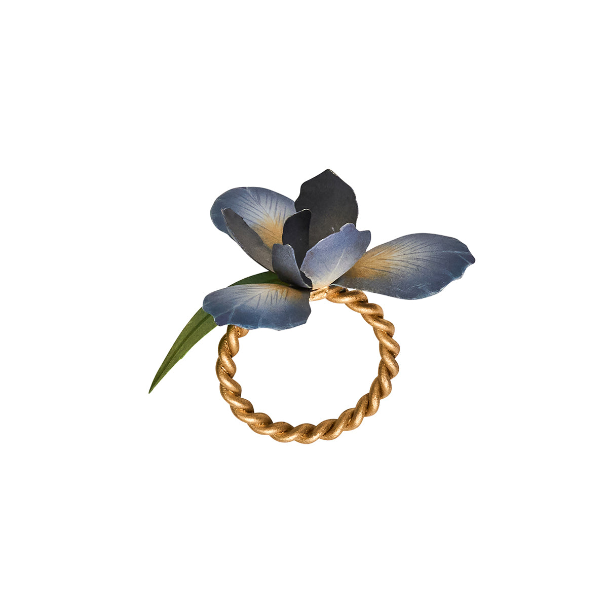 Meadow Walk Iris Napkin Ring Set/4 - Chambray - Image 3