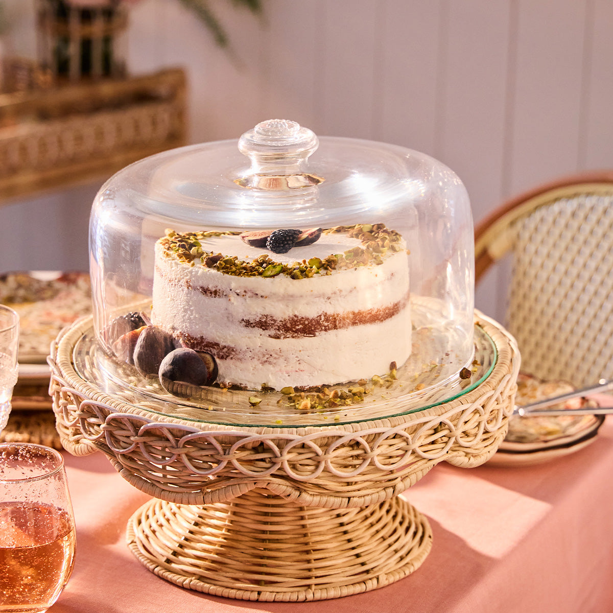 Provence Rattan Cake Stand - Whitewash - Image 4
