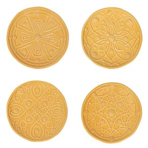 Jardins du Monde Side/Cocktail Plate Assorted Set/4 - Daffodil