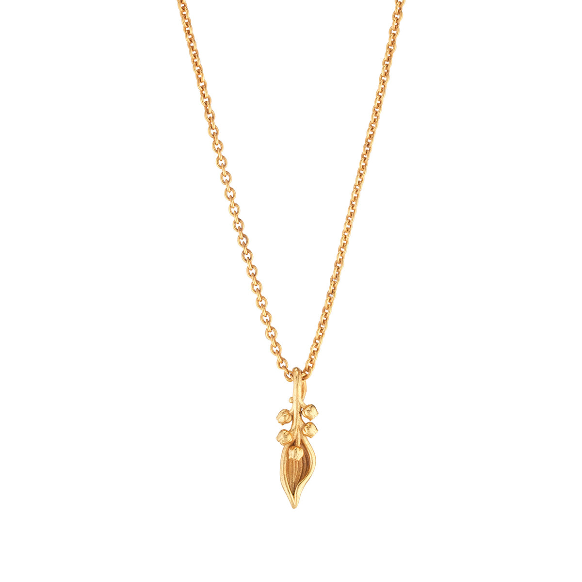 Meadow Walk Lily Charm Necklace. 16+2 - Gold