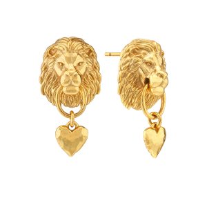 Lionheart Post Earrings - Gold