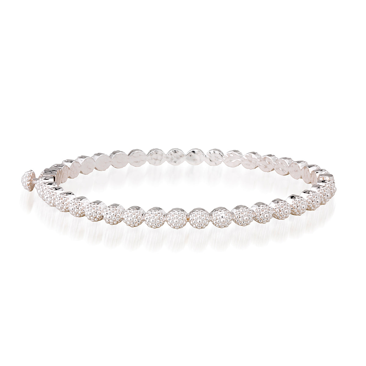 Berry Eternity Petite Hinged Bangle. S/M - Silver