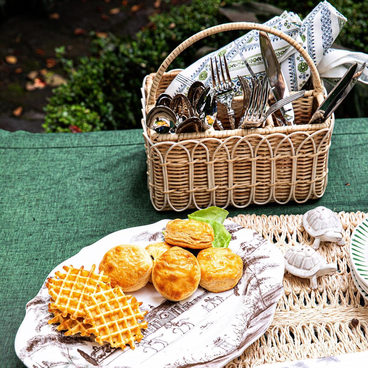 Provence Rattan Silverware Caddy - Whitewash - Image 5