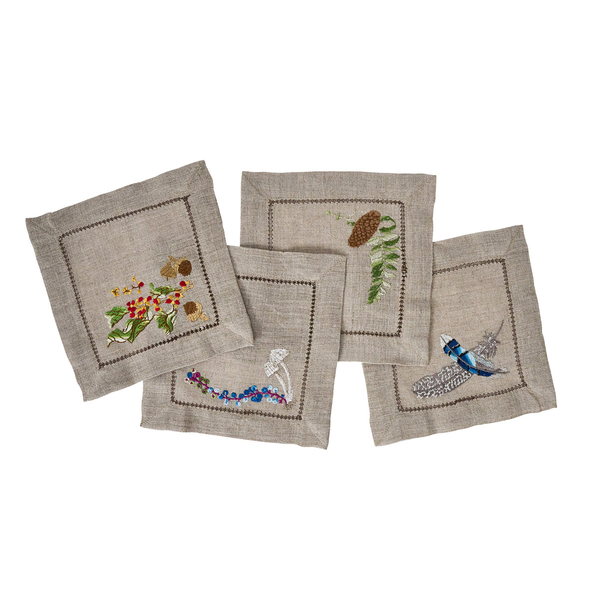 Forest Walk Cocktail Napkin Assorted Set/4 - Multi - Image 2