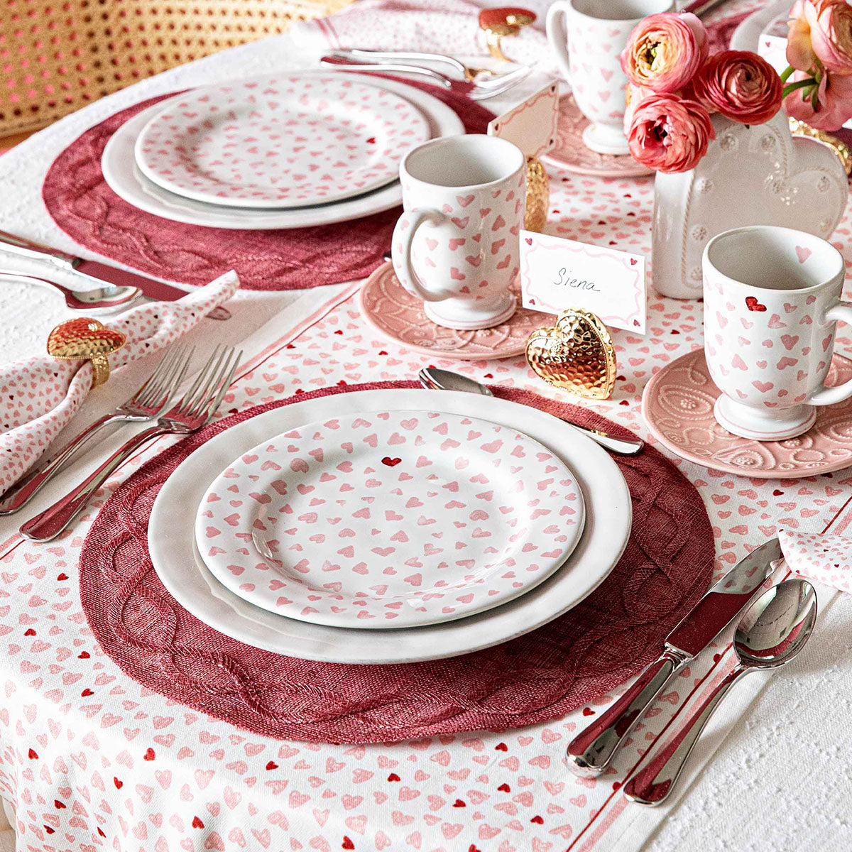 Love You More Dessert/Salad Plate Set/4 - Pink - Image 5