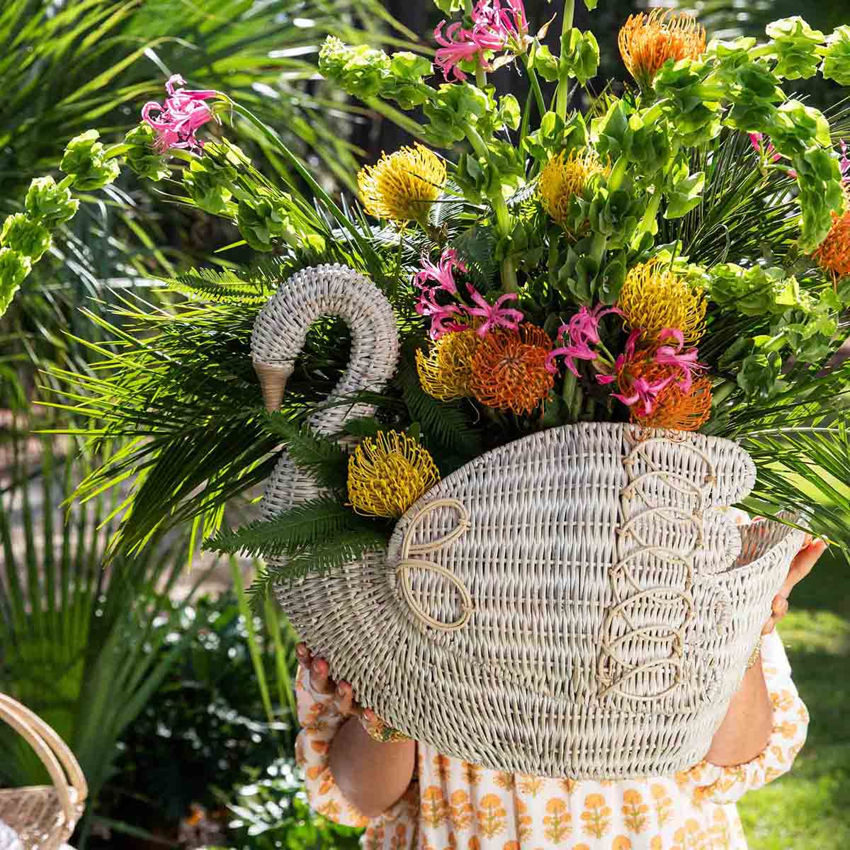 Provence Rattan Swan Basket - Whitewash - Image 4