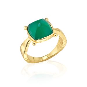 Mystic Eye Gem Ring- Green Onyx
