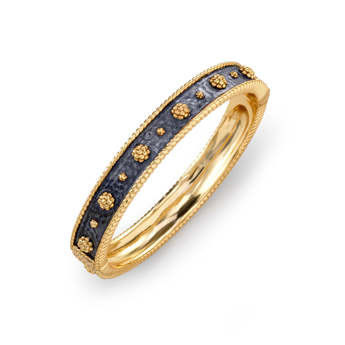 Berry Classic Hinged Bangle. S/M - Gold/Midnight - Image 3