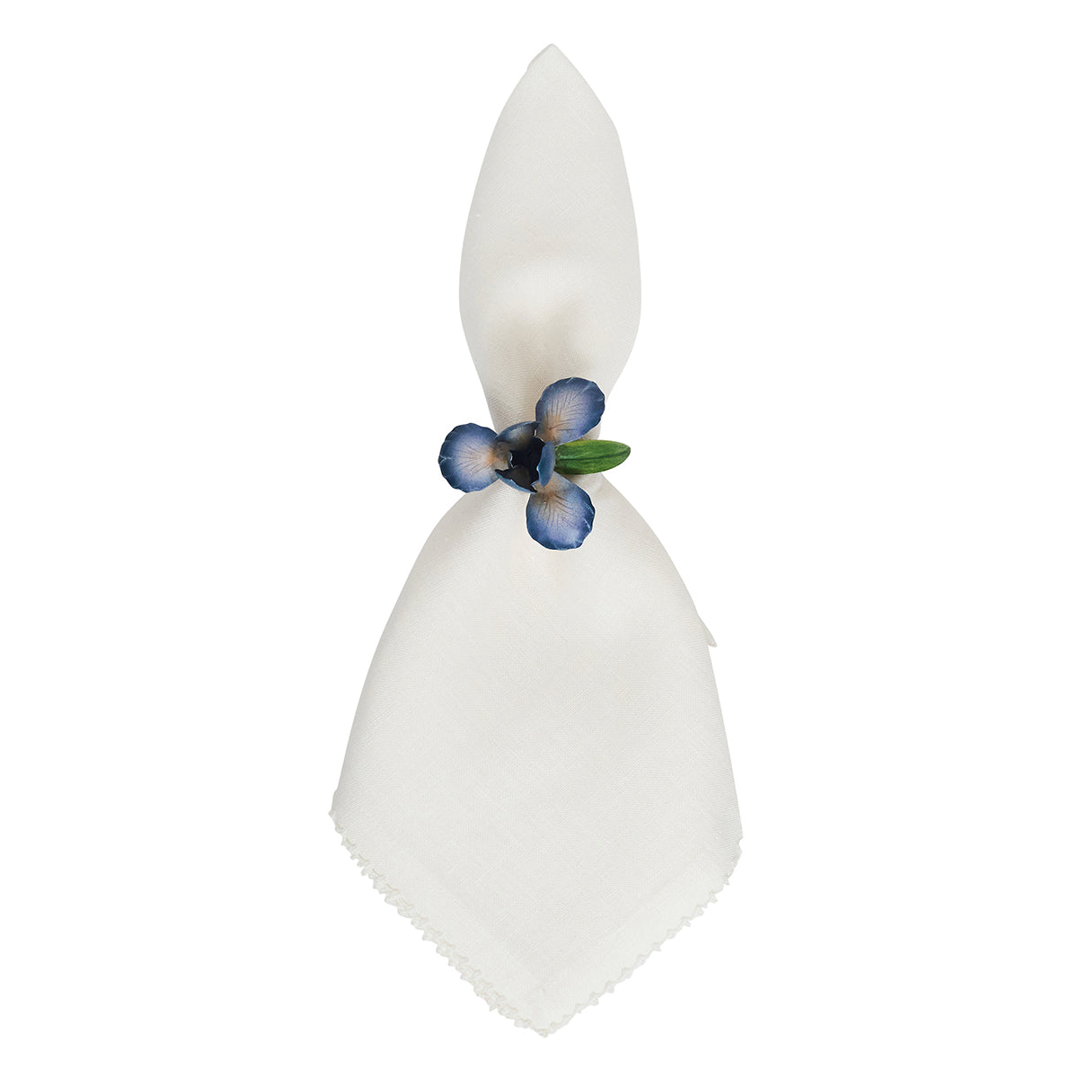 Meadow Walk Iris Napkin Ring Set/4 - Chambray - Image 2