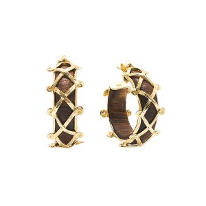 Earth Goddess Hoop Earrings - Teak