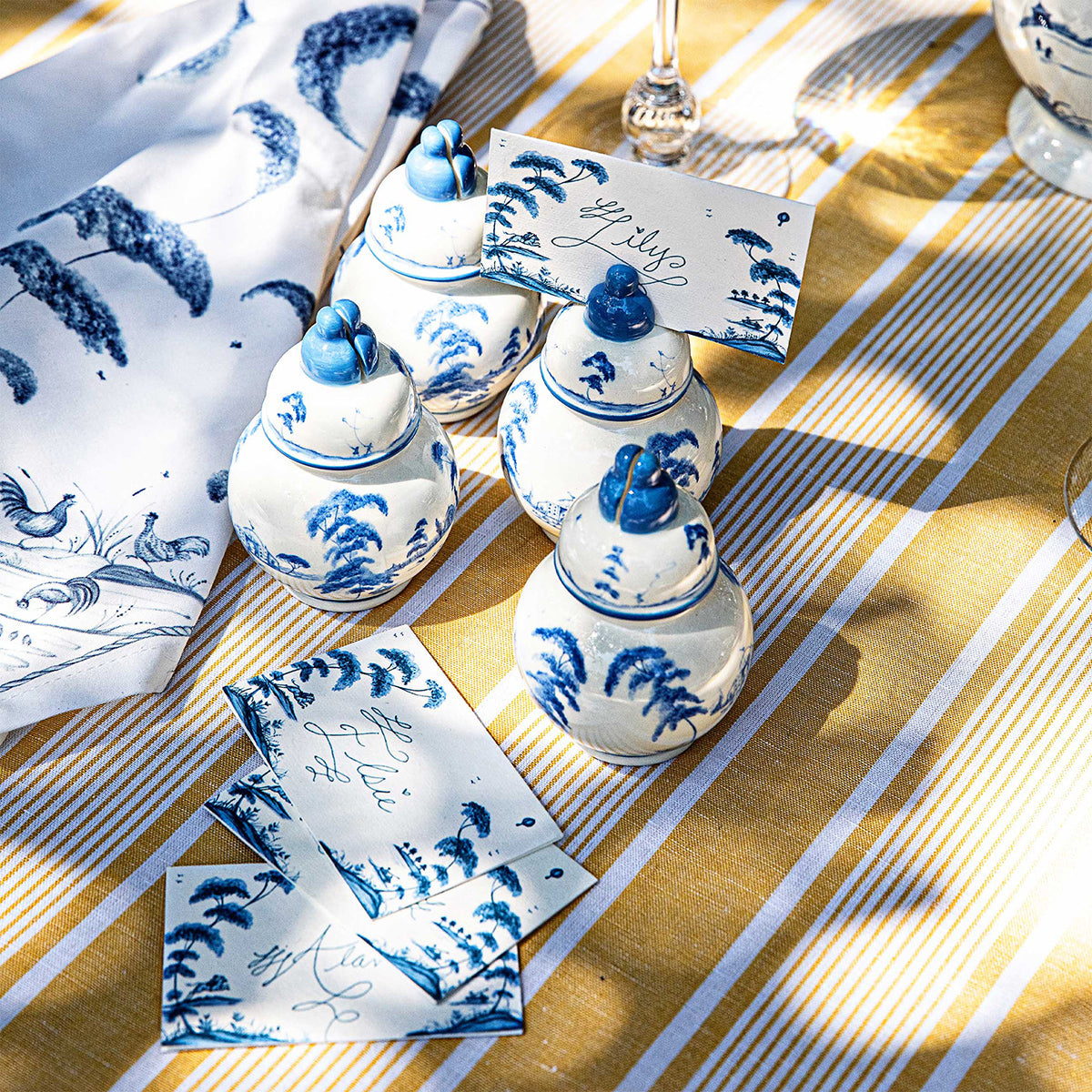Country Estate Place Card Set/12 - Delft Blue - Image 4