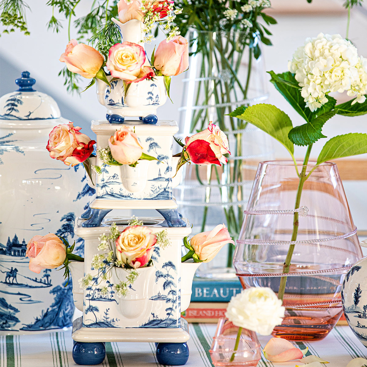 Country Estate Tulipiere Tower Set/3pc - Delft Blue - Image 3