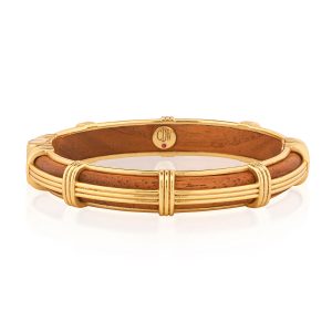 Gaia Petite Hinged Bangle. S/M - Teak