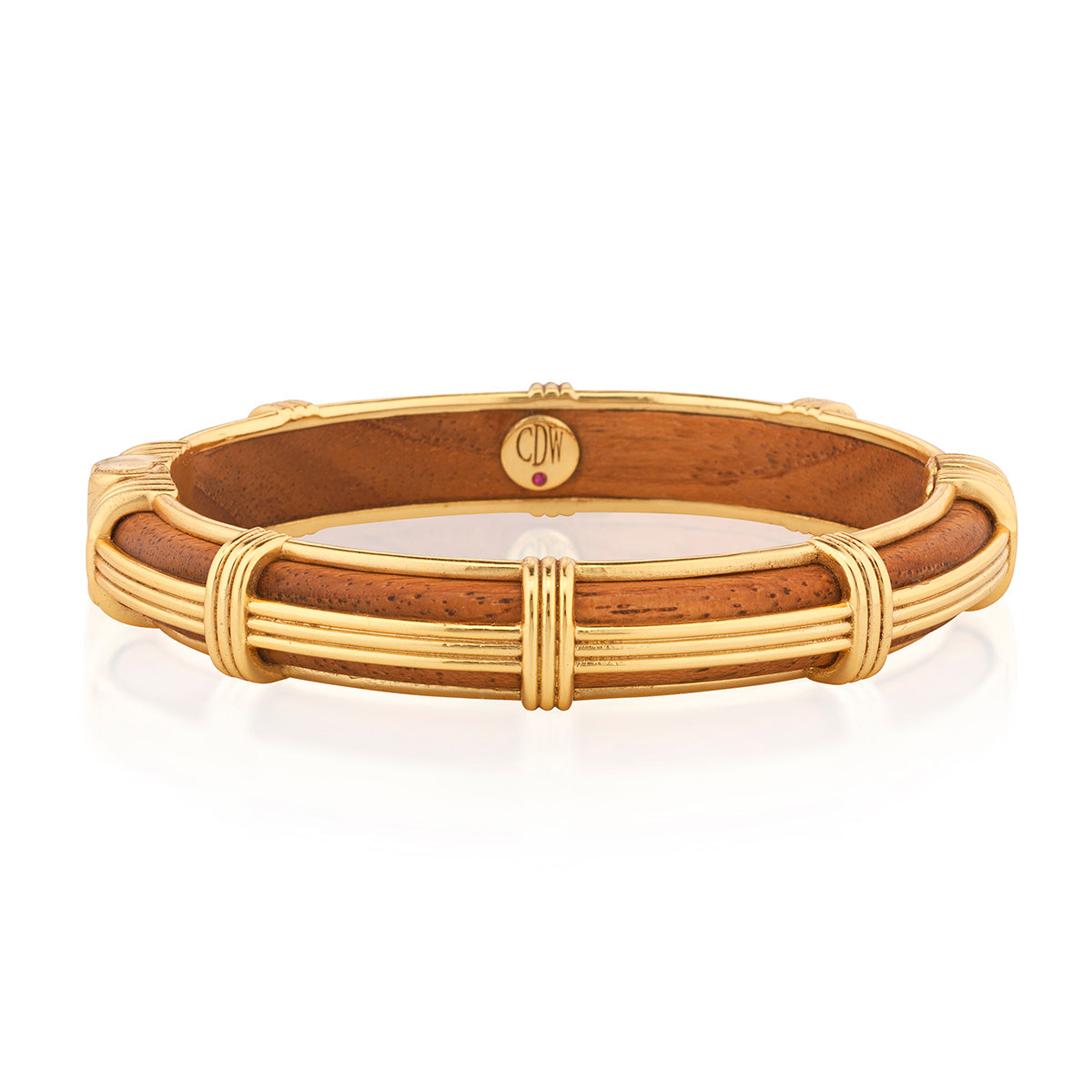 Gaia Petite Hinged Bangle. S/M - Teak
