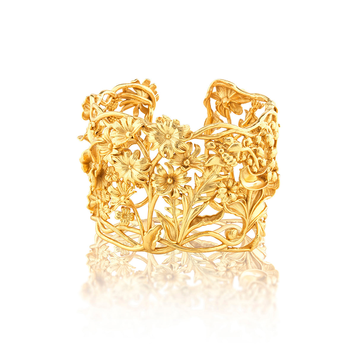 Meadow Wildflower Cuff - Gold