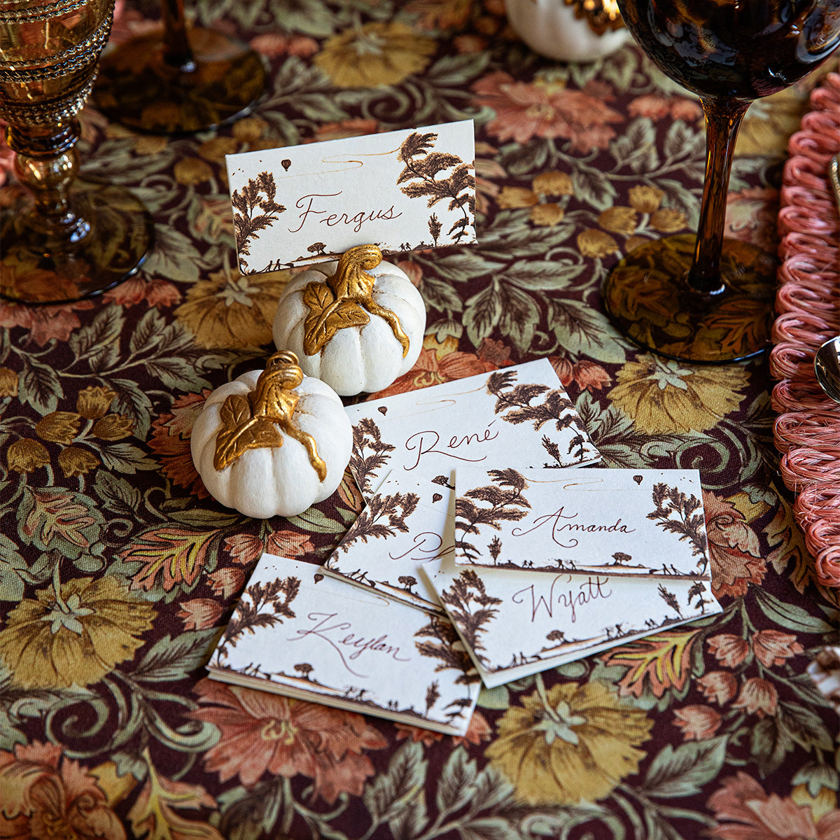 Country Estate Harvest Place Card Set/12 - Sepia - Image 4