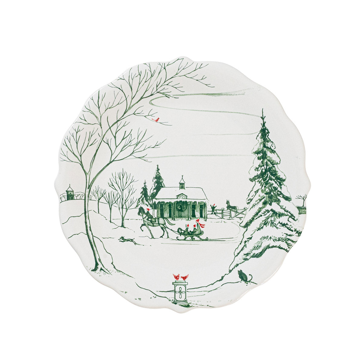 Country Estate Winter Frolic Party Plate Assorted Set/4 - Evergreen - Image 7