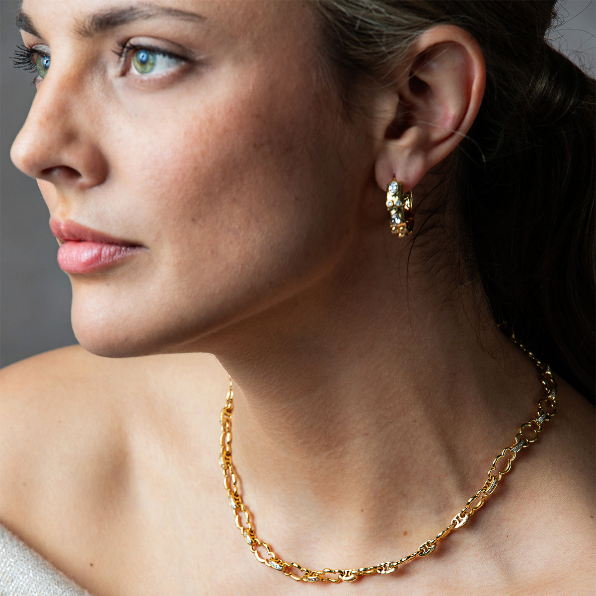 Maharani Petite Chain Necklace. 16+2 - Clear Cubic Zirconia - Image 4