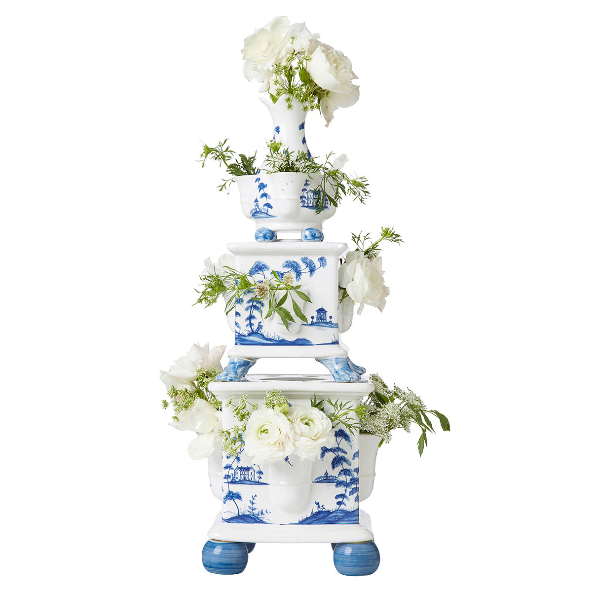 Country Estate Tulipiere Tower Set/3pc - Delft Blue - Image 2