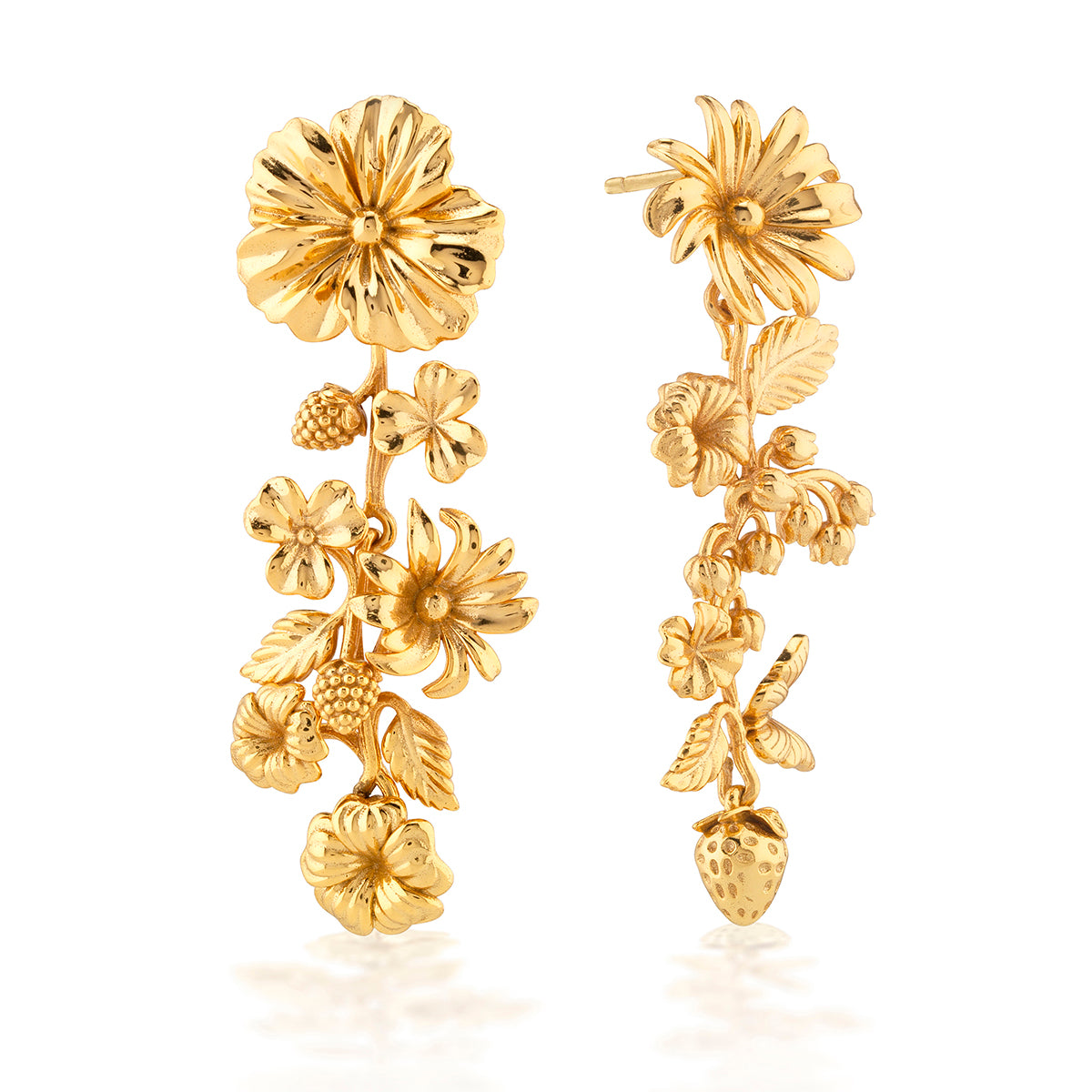 Meadow Walk Bouquet Mismatched Grande Earrings - Gold