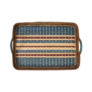 Danish Stripe 18 Tray - Navy