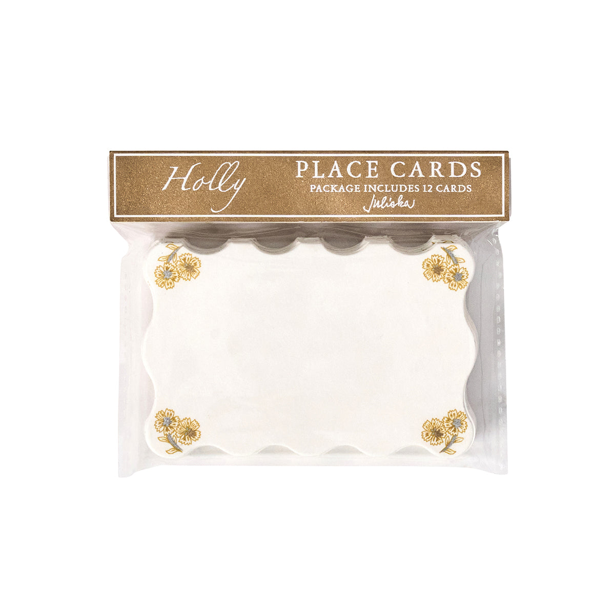 Berry & Thread Thistle Place Card Set/12 - Gold/Silver - Image 3