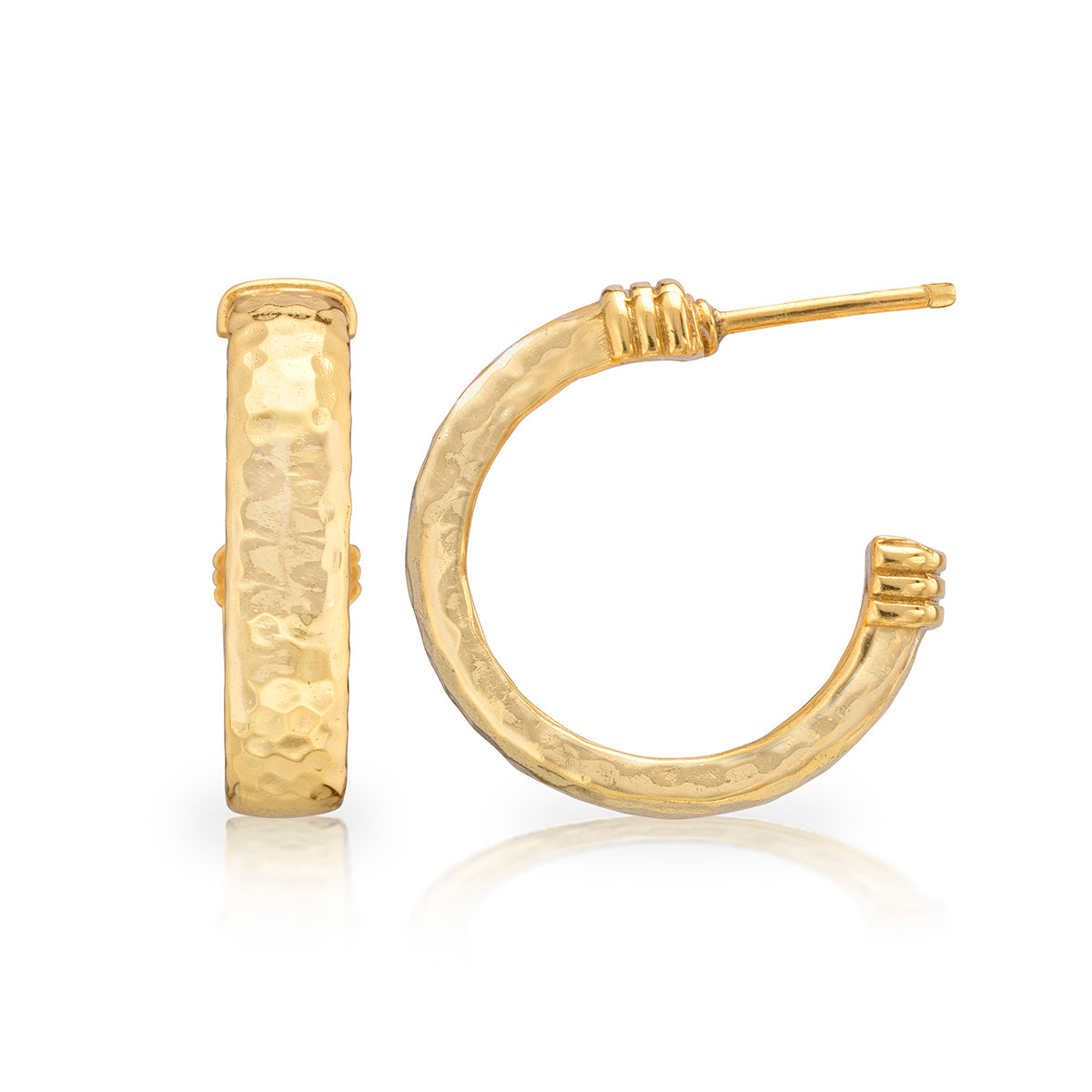 Cleopatra Classic Medium Hoop Earrings - Gold - Image 3