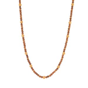 Berry Single Strand Petite Beads Necklace. 24 - Teak