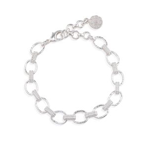 Cleopatra Small Link Bracelet. 7+1.5 - Silver