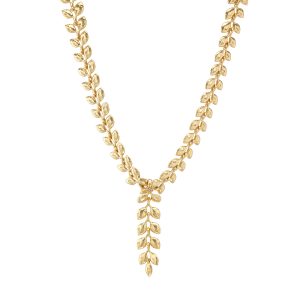 Golden Laurel Convertible Necklace. 16+2 - Gold