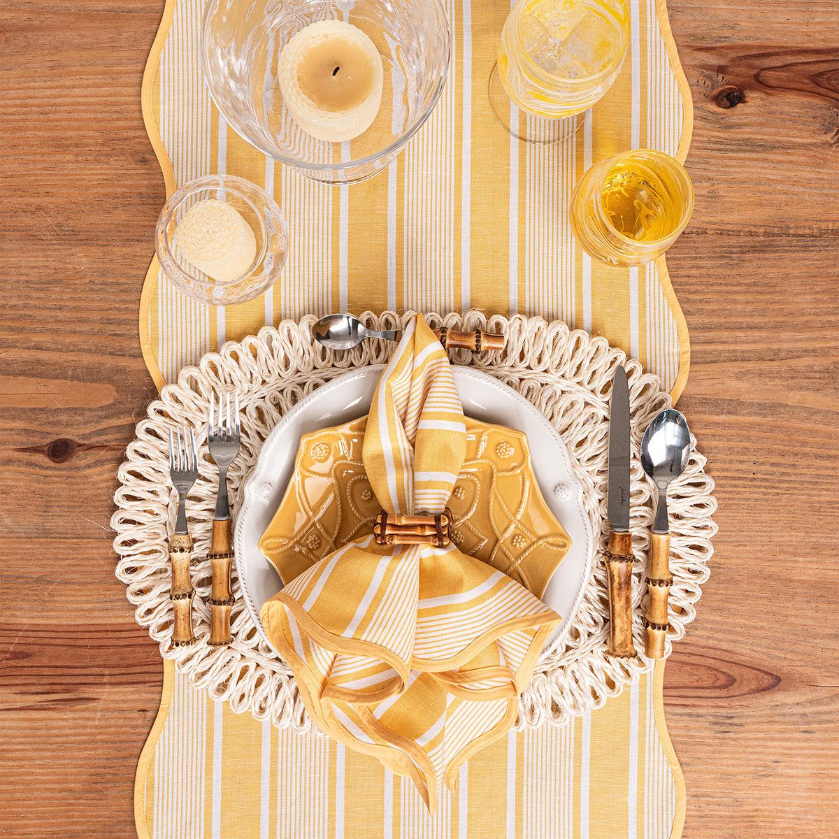 Cabana Stripe 18 x 90 Table Runner - Sunshine - Image 3