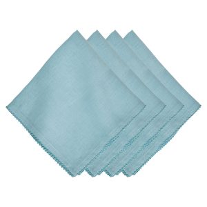 Berry Scallop Napkin Set/4 - Light Blue
