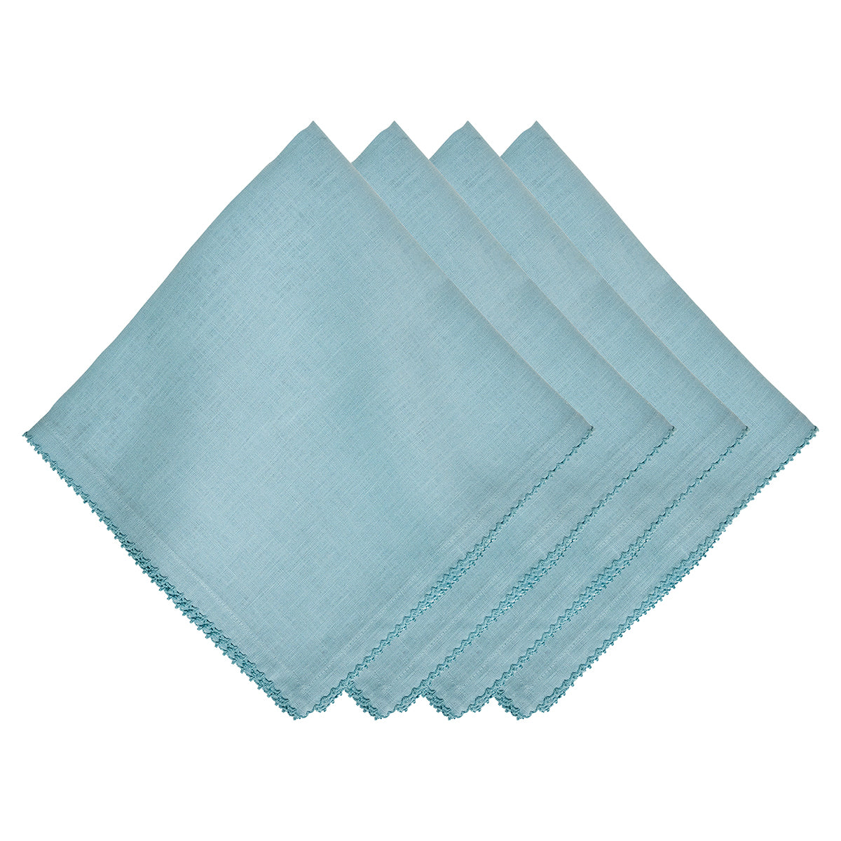 Berry Scallop Napkin Set/4 - Light Blue
