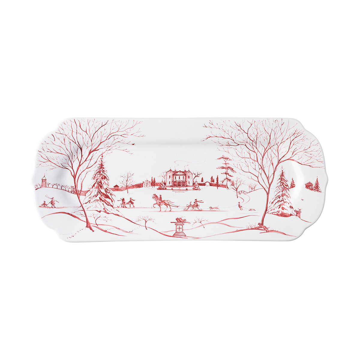 Country Estate Winter Frolic 15 Hostess Tray - Ruby