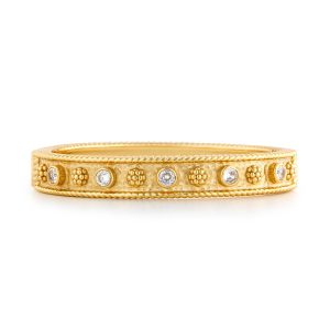 Berry Gem Classic Hinged Bangle - Clear Cubic Zirconia